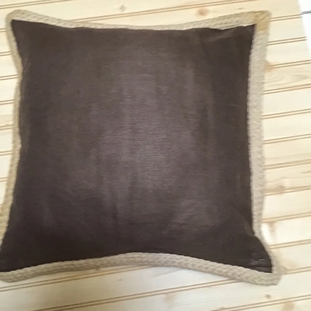 Pottery Barn Brown Rustic 100% Linen‎ Burlap Jute Braid Decorative Pillow Cover